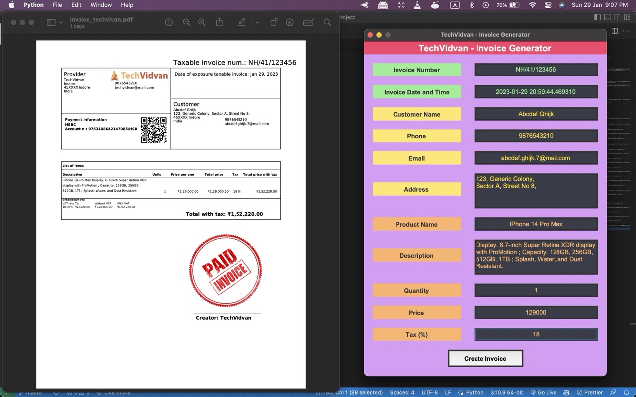 Invoice Generator - Python